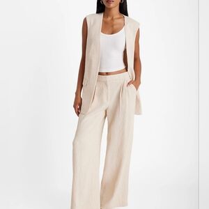 Express Sleeveless Open Front Textured Boyfriend Blazer